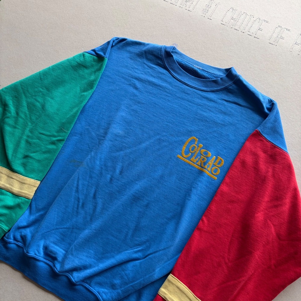 Vintage Colorado Colorblock Crewneck Sweater